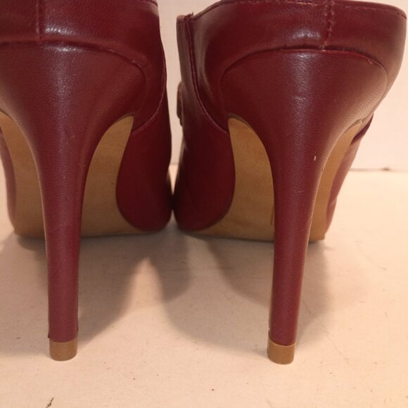 VINCE CAMUTO VP-Maskelynn Sz 7.5US/39EU Maroon Leather Pointy Toe High Heel Mule - Picture 10 of 14